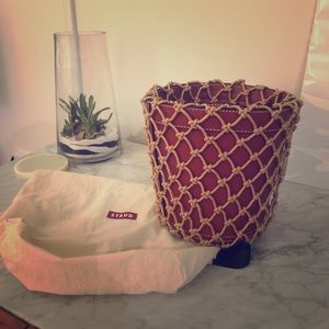 ON HOLD KB Staud Moreau Leather and Net Bucket Bag